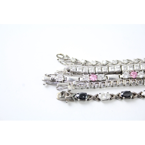 307 - Collection of Sterling Silver CZ Tennis Bracelets x 5 51g