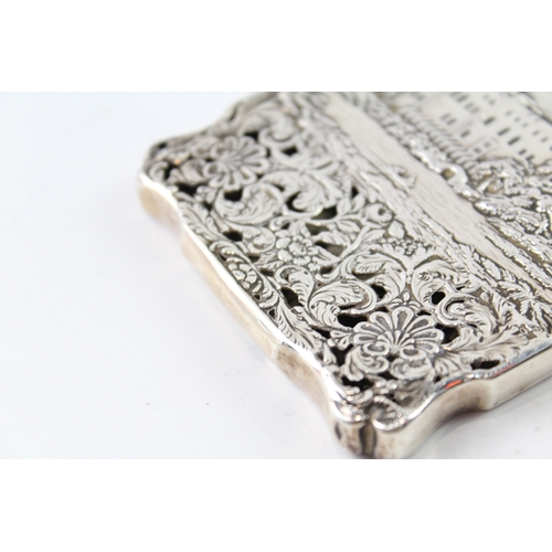 325 - Antique Early Victorian 1842 Birmingham Sterling Silver Calling Card Case 65g