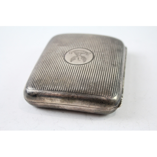 335 - Victorian 1899 Birmingham Sterling Silver George Unite Cigarette Case (96g)