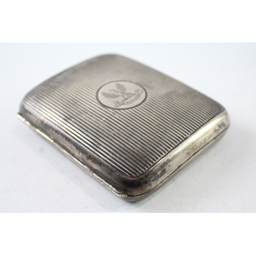 335 - Victorian 1899 Birmingham Sterling Silver George Unite Cigarette Case (96g)