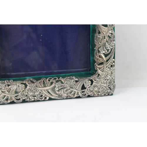 342 - Antique Art Nouveau 1904 Birmingham Sterling Silver Photograph Frame (741g)