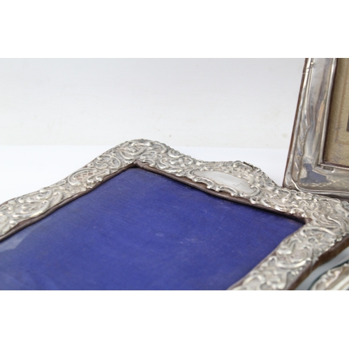 368 - 3 x Antique / Vintage Hallmarked .925 Sterling Silver Photograph Frames (527g)