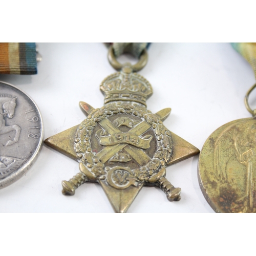 369 - WW1 1914 Mons Star Medal Trio 7616 Pte W. Hinton R. Lancs Regt x 3