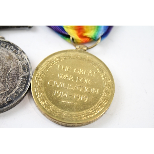 374 - WW1 Medal Pair 27491 Pte FG Fisk Wilts Regt x 2