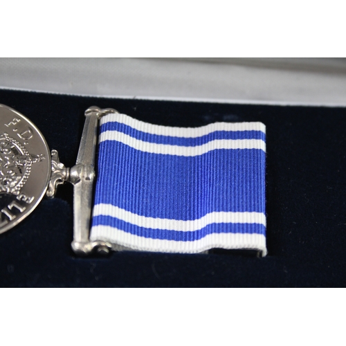 385 - Boxed ERII Women's Police Long Service Medal Constable Claire Murgatroyd