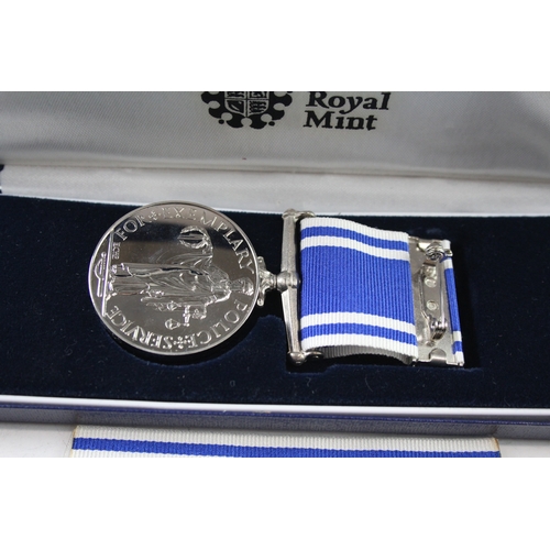 385 - Boxed ERII Women's Police Long Service Medal Constable Claire Murgatroyd