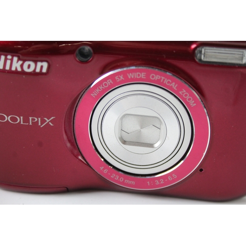 432 - Nikon Coolpix L26 Digital Compact Camera Working w/ Nikkor 5x Optical Zoom Lens