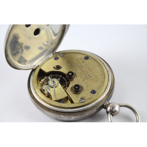 456 - Vintage JW Benson 925 Silver Pocket Watch Key-Wind Spares/Repairs