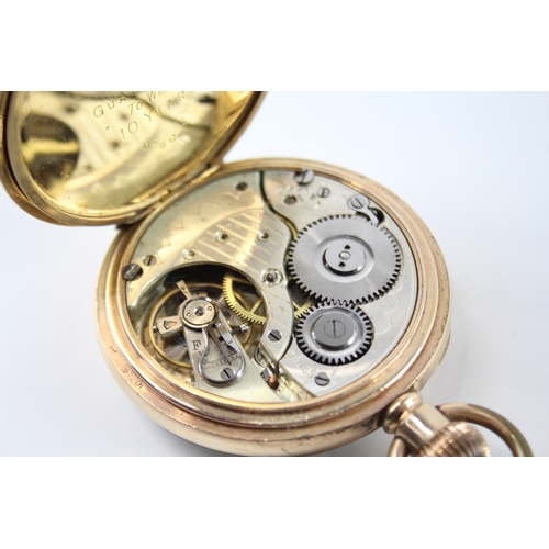 463 - Vintage Open Face Rolled Gold Pocket Watch Hand-Wind WATCH RUNS