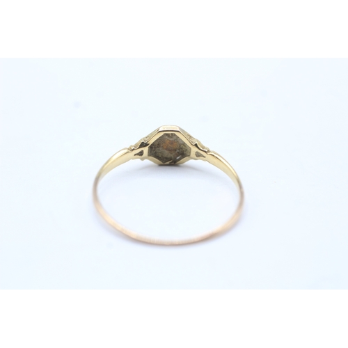 45 - 15ct gold vintage diamond dress ring (1.2g) Size Q 1/2