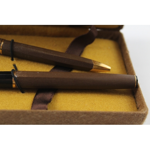 485 - Vintage Waterman Concorde Brown Fountain Pen w/ 18ct Gold Nib WRITING Boxed