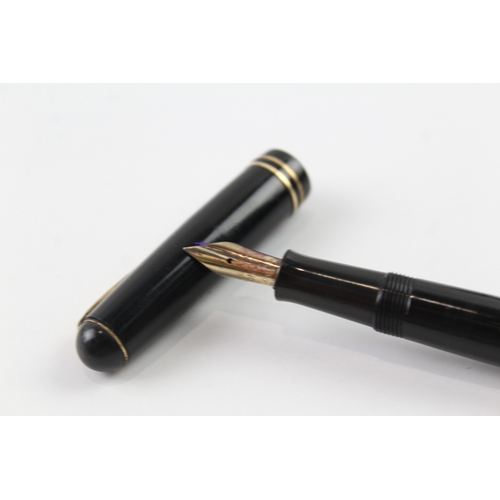 486 - Vintage De La Rue ONOTO The Pen Black Cased Fountain Pen w/ 14ct Nib WRITING