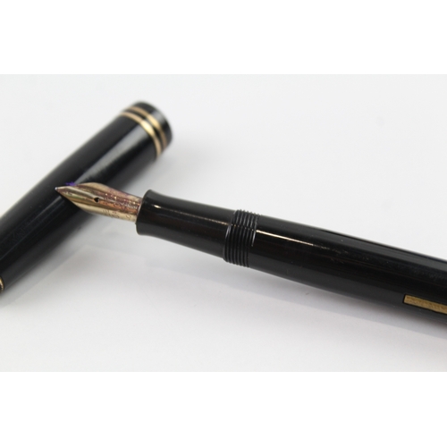 486 - Vintage De La Rue ONOTO The Pen Black Cased Fountain Pen w/ 14ct Nib WRITING