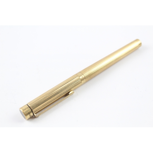 487 - Vintage Sheaffer Targa Gold Plated Fountain Pen 14ct Gold Nib WRITING