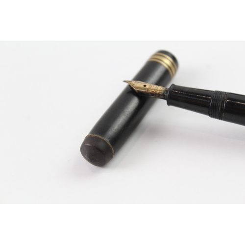 488 - Vintage Conway Stewart No.388 Black Fountain Pen w/ 14ct Gold Nib WRITING