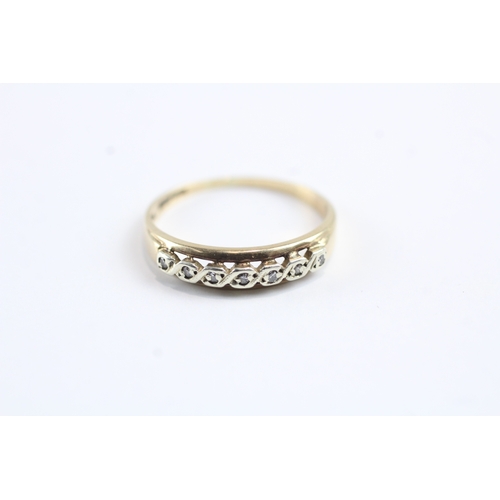 114 - 9ct gold vintage diamond seven stone dress ring (1.8g) Size P