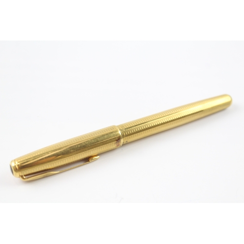 488 - Vintage Parker Sonnet Gold Plated Fountain Pen w/ 18ct Gold Nib WRITING