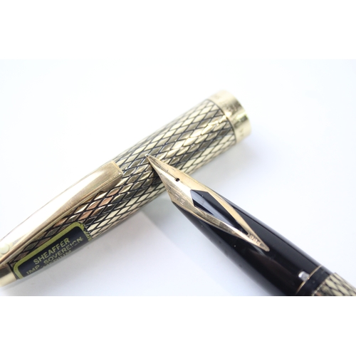 489 - Vintage Sheaffer Imperial Gold Plated Fountain Pen 14ct Gold Nib WRITING