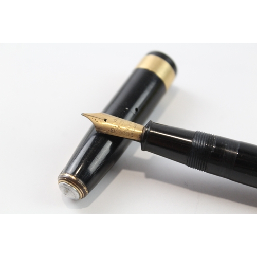 492 - Vintage Conway Stewart Executive 60 Black Cased Fountain Pen w/ 14ct Nib WRITING