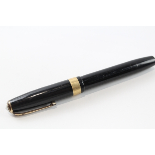 492 - Vintage Conway Stewart Executive 60 Black Cased Fountain Pen w/ 14ct Nib WRITING