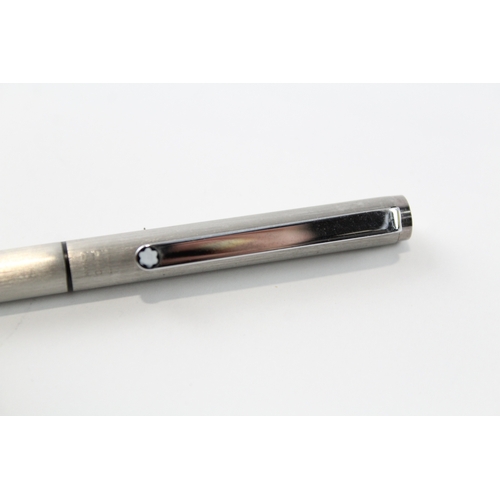 497 - Montblanc Slimline Brushed Steel Ballpoint Pen / Biro WRITING