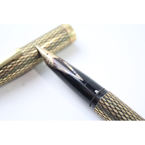 500 - Vintage Sheaffer Imperial Gold Plated Fountain Pen 14ct Gold Nib WRITING