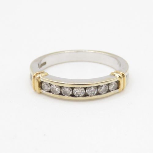 77 - 18ct gold diamond half eternity ring (3.7g) Size L