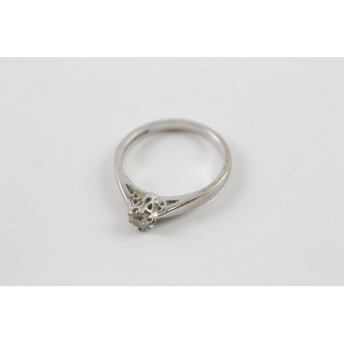 126 - 18ct white gold diamond solitaire dress ring (2.3g) Size I 1/2