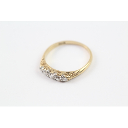 14 - 18ct gold diamond boat ring (2.9g) Size Q