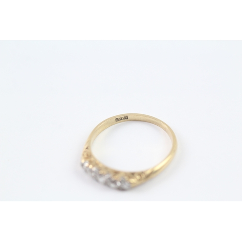 14 - 18ct gold diamond boat ring (2.9g) Size Q