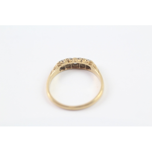 14 - 18ct gold diamond boat ring (2.9g) Size Q