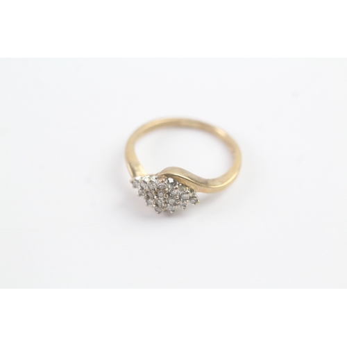 159 - 9ct gold vintage diamond dress ring (2.8g) Size N