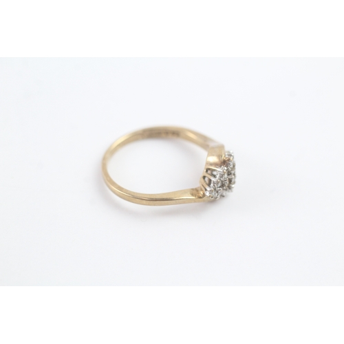 159 - 9ct gold vintage diamond dress ring (2.8g) Size N