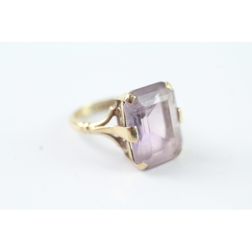 200 - 9ct gold amethyst dress ring (4.3g) Size K