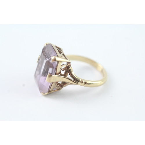 200 - 9ct gold amethyst dress ring (4.3g) Size K