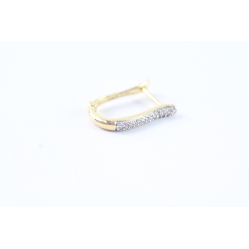 206 - 18ct gold diamond hoop earrings (2.2g)