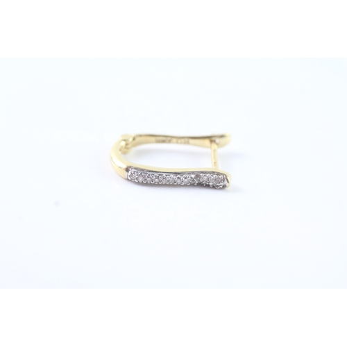 206 - 18ct gold diamond hoop earrings (2.2g)