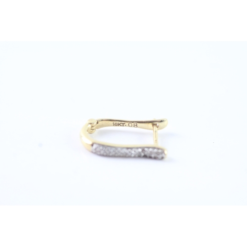 206 - 18ct gold diamond hoop earrings (2.2g)