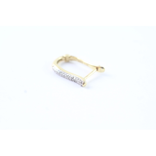 206 - 18ct gold diamond hoop earrings (2.2g)