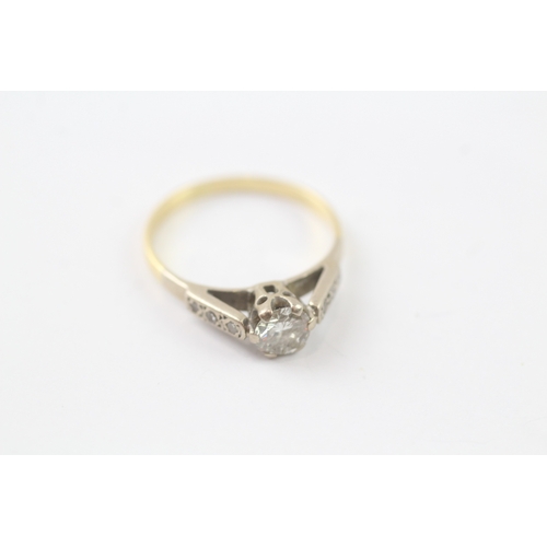 215 - 18ct gold vintage diamond solitaire ring (2.1g) Size L