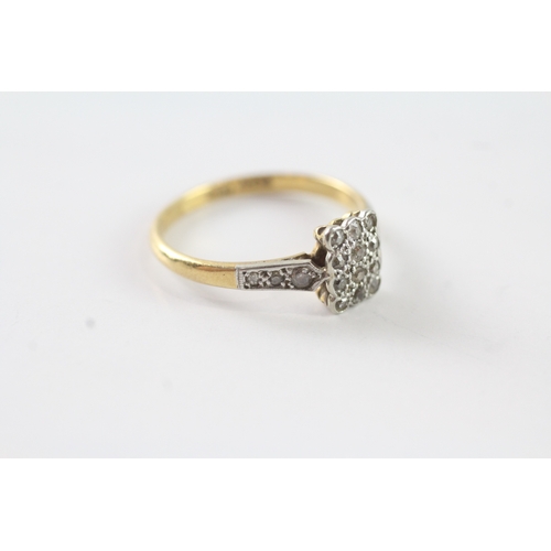 220 - 18ct gold & platinum diamond dress ring (2.2g) Size N