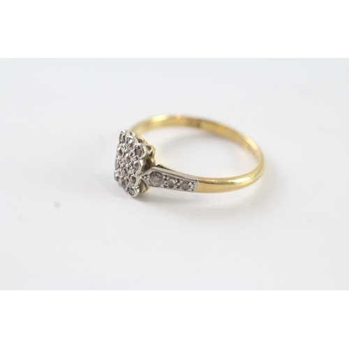 220 - 18ct gold & platinum diamond dress ring (2.2g) Size N