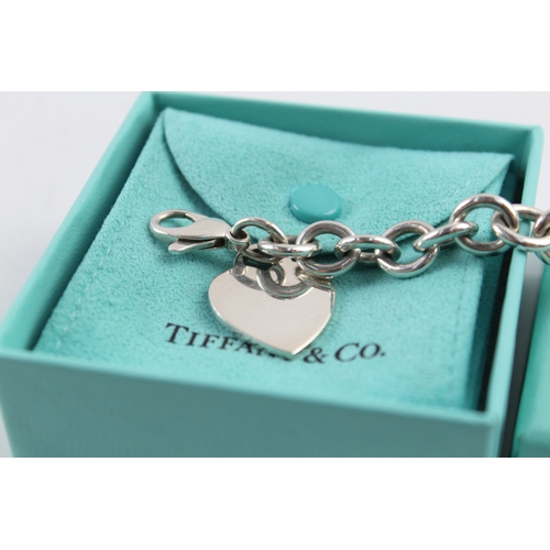 251 - Tiffany & Co Sterling Silver Belcher Link Bracelet w/ Heart Tag & Box 35g