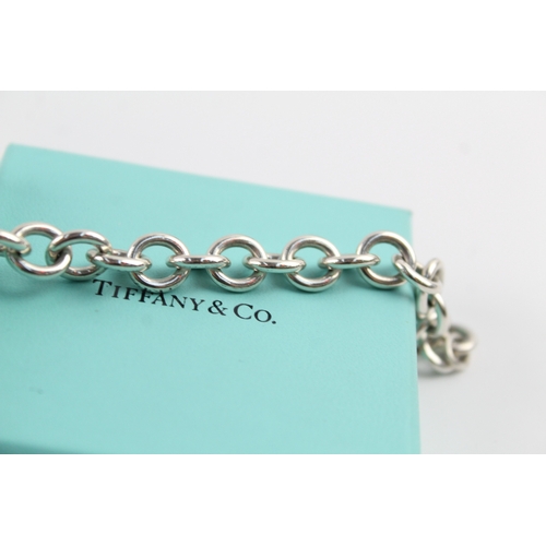 251 - Tiffany & Co Sterling Silver Belcher Link Bracelet w/ Heart Tag & Box 35g