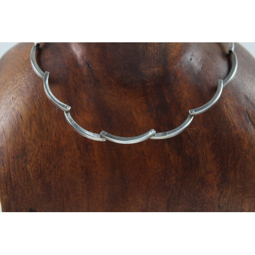 279 - O.P Orlandini Sterling Silver Modernist Necklace 38g