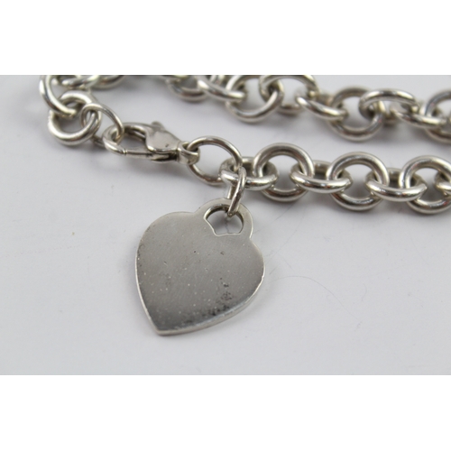 288 - Tiffany & Co Sterling Silver Belcher Link Bracelet w/ Heart Tag 35g