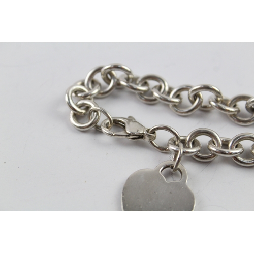 288 - Tiffany & Co Sterling Silver Belcher Link Bracelet w/ Heart Tag 35g