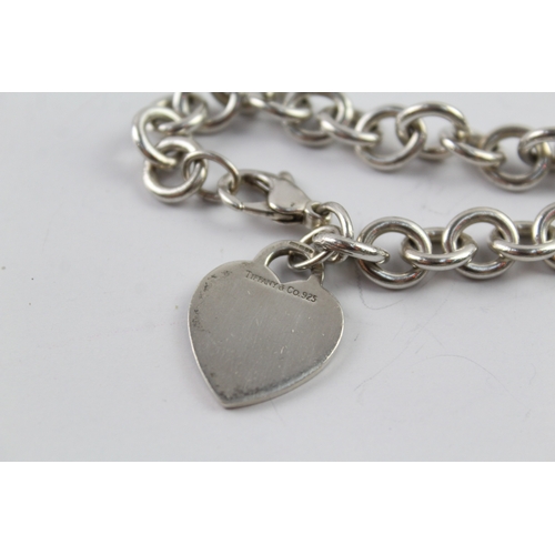 288 - Tiffany & Co Sterling Silver Belcher Link Bracelet w/ Heart Tag 35g