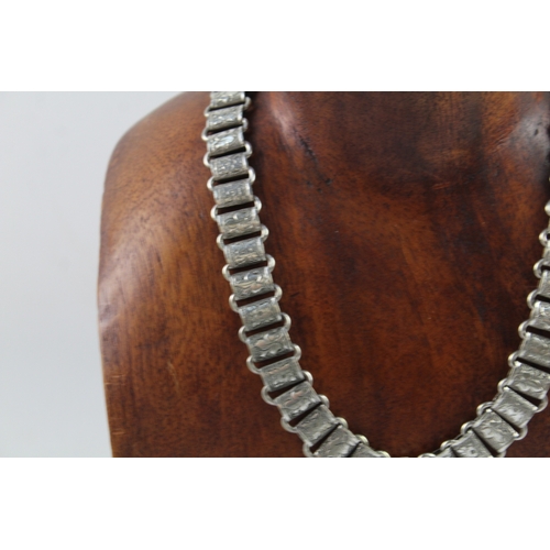 304 - Victorian Silver Plated Book Chain Necklace 56g