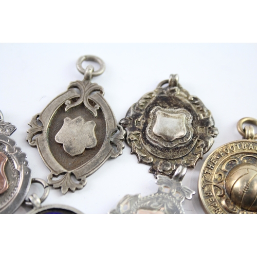 311 - 8 x Antique / Vintage Hallmarked .925 Sterling Silver Fobs / Medallions (73g)